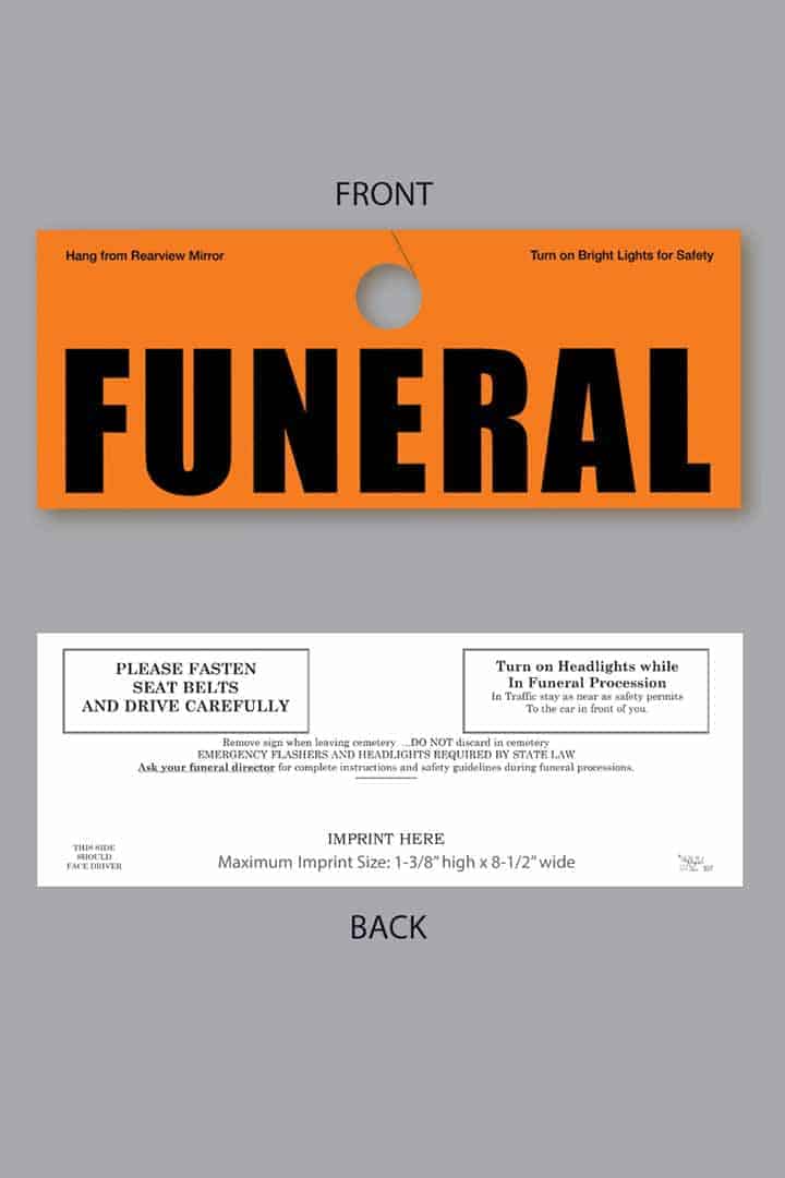 Auto Funeral Tag – Vischer Supplies